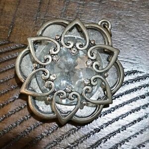 Metal Gallery Silver Tone and Crystal Pendant